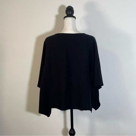 Ann Taylor Black Boatneck Tight Knit Short Sleeve Pullover Sweater M/L - Picture 5 of 7